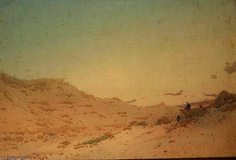Wikioo.org - สารานุกรมวิจิตรศิลป์ - จิตรกรรม Augustus Osborne Lamplough - Evening in the valley of the kings