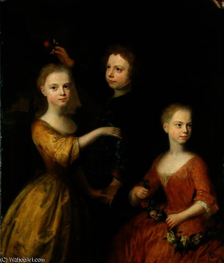 Wikioo.org - The Encyclopedia of Fine Arts - Painting, Artwork by Balthasar Denner - The Children of Councillor Barthold Heinrich Brockes )
