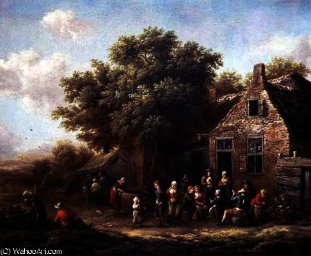 WikiOO.org - Encyclopedia of Fine Arts - Schilderen, Artwork Barend Gael Or Gaal - Peasants Merry-Making outside an Inn