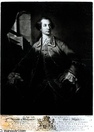 WikiOO.org - 백과 사전 - 회화, 삽화 Benjamin Wilson - Portrait of Charles Watson-Wentworth, second
