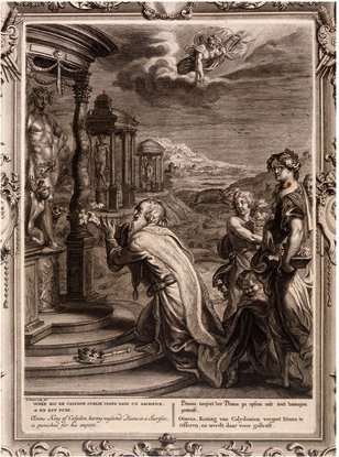WikiOO.org - Encyclopedia of Fine Arts - Målning, konstverk Bernard Picart - Oeneus king of calydon having neglected diana in a sacrifice is punished for his impiety