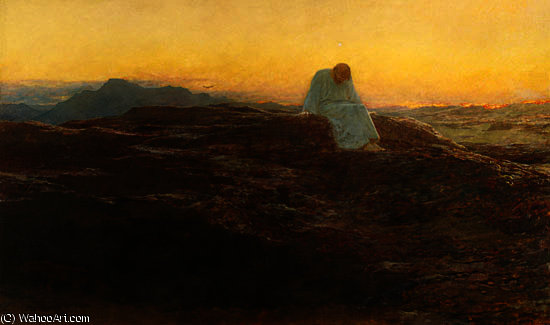 Wikioo.org - The Encyclopedia of Fine Arts - Painting, Artwork by Briton Rivière - Christ in the Wilderness
