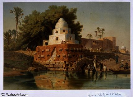 Wikioo.org - The Encyclopedia of Fine Arts - Painting, Artwork by Carl (Friedrich Heinrich) Werner - Tomb of Sheikh Ababda in Minya, Middle Egypt,