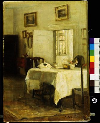 WikiOO.org - אנציקלופדיה לאמנויות יפות - ציור, יצירות אמנות Carl Vilhelm Holsoe - The dining room