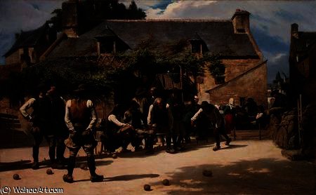 WikiOO.org - 백과 사전 - 회화, 삽화 Charles Giraud - The Game of Boules at Pont-Aven