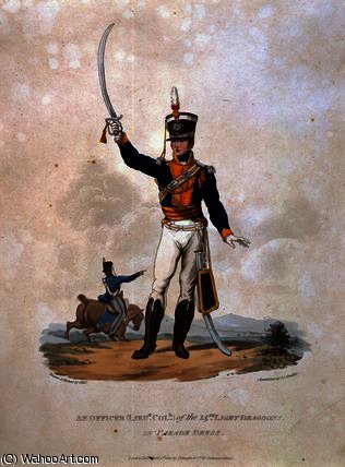 WikiOO.org - אנציקלופדיה לאמנויות יפות - ציור, יצירות אמנות Charles Hamilton Smith - An Officer of the 14th Light Dragoons in Parade