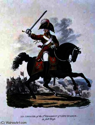 Wikioo.org - Encyklopedia Sztuk Pięknych - Malarstwo, Grafika Charles Hamilton Smith - An Officer of the 2nd Regiment of Life Guards