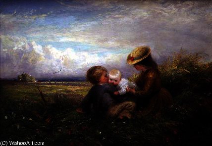 Wikioo.org - สารานุกรมวิจิตรศิลป์ - จิตรกรรม Charles James Lewis - Children in a Field