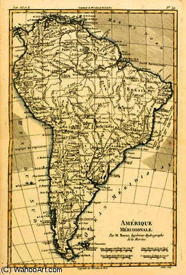 Wikioo.org - สารานุกรมวิจิตรศิลป์ - จิตรกรรม Rigobert Bonne (Charles Marie Rigobert Bonne) - South America, from 'Atlas de Toutes les Parties Connues du Globe Terrestre' by Guillaume Raynal