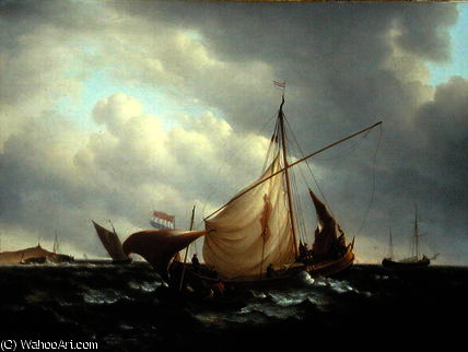 Wikioo.org - The Encyclopedia of Fine Arts - Painting, Artwork by Charles Martin Powell - Dutch Boat Putting to Sea,