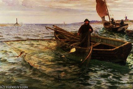 Wikioo.org - สารานุกรมวิจิตรศิลป์ - จิตรกรรม Charles Napier Hemy - The fisherman