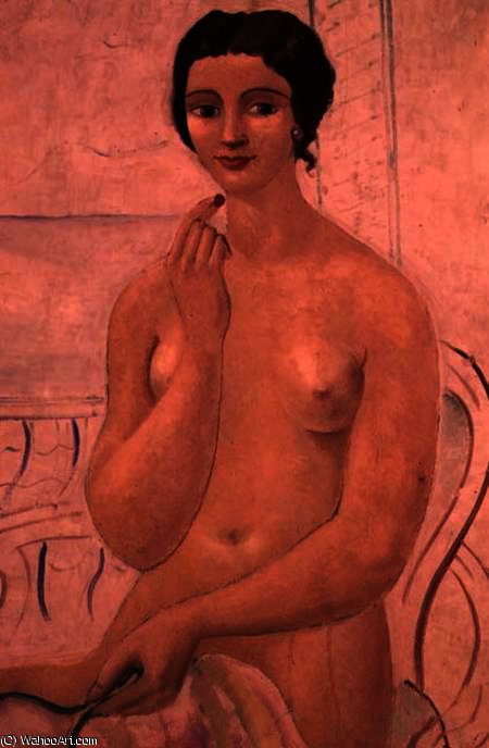 Wikioo.org - สารานุกรมวิจิตรศิลป์ - จิตรกรรม Christopher Wood - Girl with Lipstick