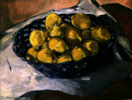 Wikioo.org - The Encyclopedia of Fine Arts - Painting, Artwork by Christopher Wood - Lemons in a Blue Basket