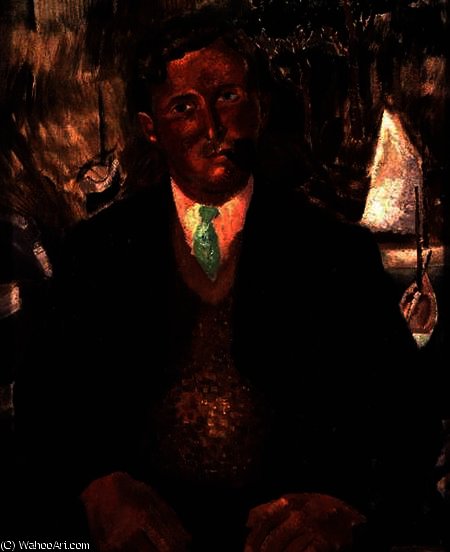 WikiOO.org - Энциклопедия изобразительного искусства - Живопись, Картины  Christopher Wood - мужчина с    грин  Галстук