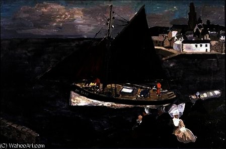 WikiOO.org - Энциклопедия изобразительного искусства - Живопись, Картины  Christopher Wood - treboul Французский  Краб  лодку