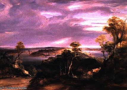 Wikioo.org - The Encyclopedia of Fine Arts - Painting, Artwork by Conrad Martens - Sydney and Botany Bay from the North Shore