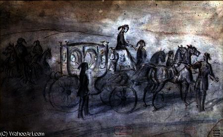 Wikioo.org - The Encyclopedia of Fine Arts - Painting, Artwork by Constantin Guys - The sultan's carriage