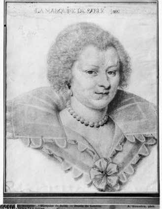 WikiOO.org - Encyclopedia of Fine Arts - Maľba, Artwork Daniel Dumonstier - Portrait of Magdeleine de Souvre Marquise de Sable
