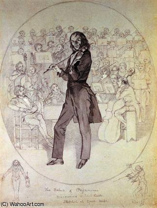 Wikioo.org - The Encyclopedia of Fine Arts - Painting, Artwork by Daniel Maclise - Niccolo Paganini , violinist
