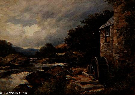Wikioo.org - สารานุกรมวิจิตรศิลป์ - จิตรกรรม David Bates - The Mill on the Llugwy, Capel Curig