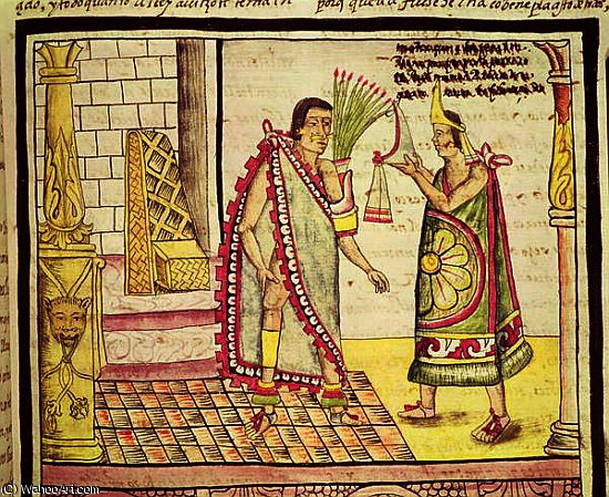 Wikioo.org - The Encyclopedia of Fine Arts - Painting, Artwork by Diego Homem - The Crowning of Montezuma II the Last Mexican Emperor