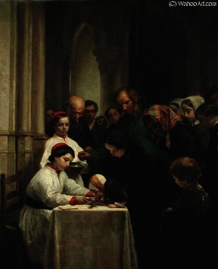 Wikioo.org - The Encyclopedia of Fine Arts - Painting, Artwork by Edouard Frère - Good Friday in Notre-Dame Church