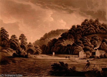 Wikioo.org – La Enciclopedia de las Bellas Artes - Pintura, Obras de arte de Edward Dayes - Vista Redbrook en el rio Wye