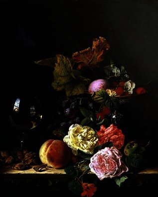 WikiOO.org - אנציקלופדיה לאמנויות יפות - ציור, יצירות אמנות Edward Ladell - A Wine Glass and Grapes