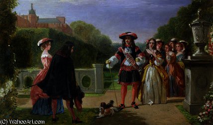 WikiOO.org - Encyclopedia of Fine Arts - Maleri, Artwork Edward Matthew Ward - King Charles II and Nell Gwynne