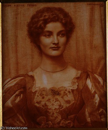 Wikioo.org - The Encyclopedia of Fine Arts - Painting, Artwork by Edward Robert Hughes - Portrait of Hilda Virtue Tebbs