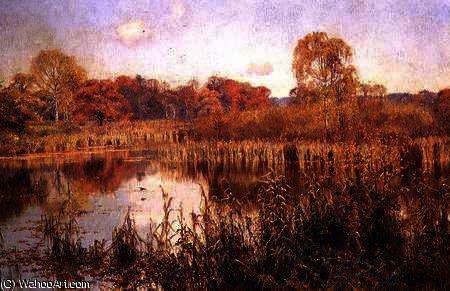 Wikioo.org - The Encyclopedia of Fine Arts - Painting, Artwork by Edward Wilkins Waite - Autumn glow