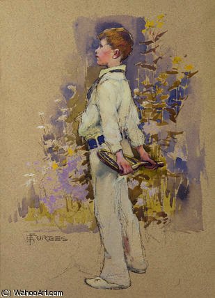 Wikioo.org - The Encyclopedia of Fine Arts - Painting, Artwork by Elizabeth Adela Stanhope Forbes - Alec in Whites
