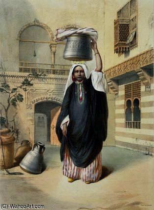 WikiOO.org - Encyclopedia of Fine Arts - Maleri, Artwork Émile Prisse D'avennes - Young Arab Girl Returning from the Hammam