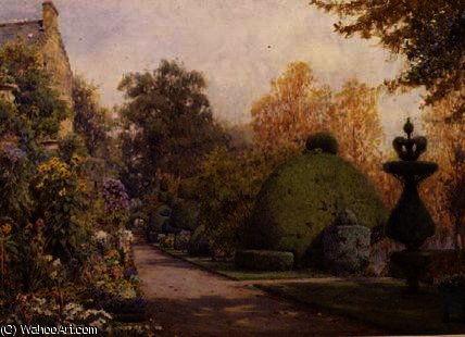Wikioo.org - The Encyclopedia of Fine Arts - Painting, Artwork by Ernest Arthur Rowe - The yew walk