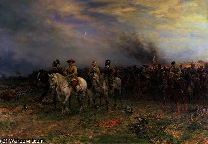 Wikioo.org - The Encyclopedia of Fine Arts - Painting, Artwork by Ernest Crofts - Cromwell after the Battle of Marston Moor