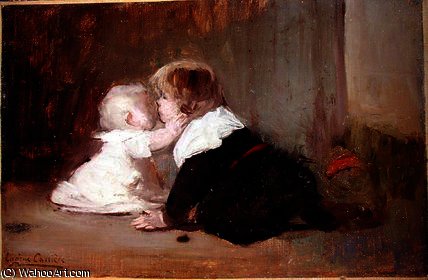 WikiOO.org - Encyclopedia of Fine Arts - Lukisan, Artwork Eugène Anatole Carrière - Children playing
