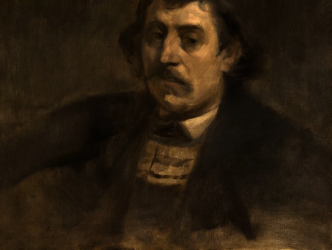 Wikoo.org - موسوعة الفنون الجميلة - اللوحة، العمل الفني Eugène Anatole Carrière - Portrait of Paul Gauguin