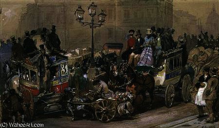 Wikioo.org - The Encyclopedia of Fine Arts - Painting, Artwork by Eugene Louis Lami - Ludgate circus