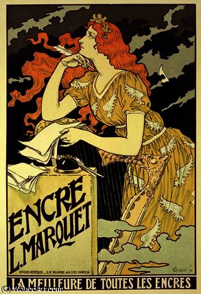 WikiOO.org - Güzel Sanatlar Ansiklopedisi - Resim, Resimler Eugène Samuel Grasset - poster advertising 'Marquet Ink'