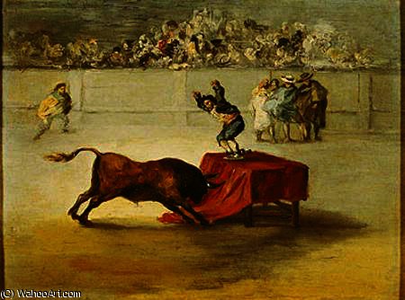 Wikioo.org - The Encyclopedia of Fine Arts - Painting, Artwork by Eugenio Lucas Velazquez - Martincho's Other Folly in the Bull Ring at Saragossa