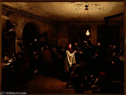 WikiOO.org - Encyclopedia of Fine Arts - Lukisan, Artwork Felix Schlesinger - The Departure for America