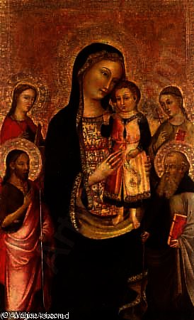 Wikioo.org - The Encyclopedia of Fine Arts - Painting, Artwork by Francesco D'antonio Da Viterbo - Madonna and Child with Saints Catherine