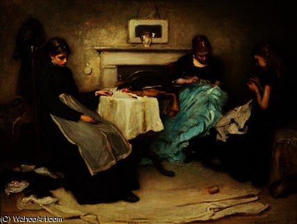 Wikioo.org - The Encyclopedia of Fine Arts - Painting, Artwork by Francis Montague Holl - The Song of the Shirt