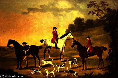 Wikioo.org - The Encyclopedia of Fine Arts - Painting, Artwork by Francis Sartorius Ii (John Francis Sartorius) - Huntsmen and hounds in a wooded landscape