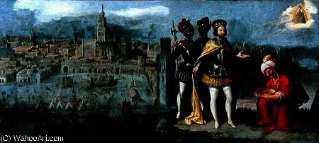 Wikioo.org - The Encyclopedia of Fine Arts - Painting, Artwork by Francisco Pacheco - Capture of Seville by Ferdinand III