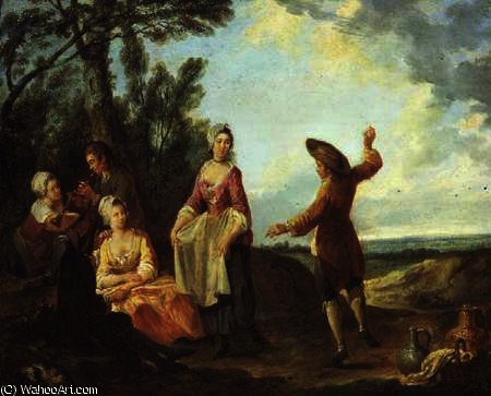 Wikioo.org - The Encyclopedia of Fine Arts - Painting, Artwork by François Louis Joseph Watteau (Watteau De Lille) - he Rustic Dance