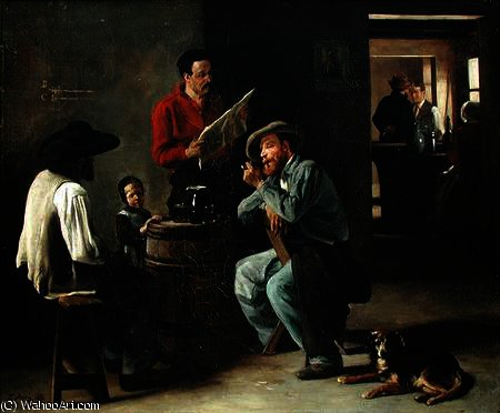 WikiOO.org - Enciklopedija dailės - Tapyba, meno kuriniai François Bonvin - Interior of a Tavern