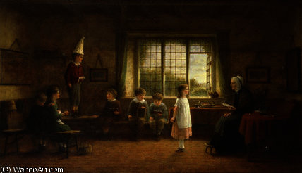 WikiOO.org - Encyclopedia of Fine Arts - Maleri, Artwork Frederick Daniel Hardy - The dames school