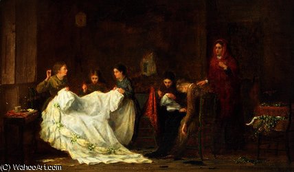 Wikioo.org - The Encyclopedia of Fine Arts - Painting, Artwork by Frederick Daniel Hardy - The wedding dress