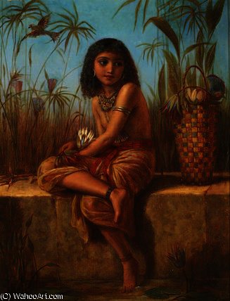 Wikioo.org - สารานุกรมวิจิตรศิลป์ - จิตรกรรม Frederick Goodall - An egyptian flower girl